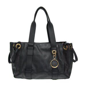 CHLOE Navy Leather Tote Bag
